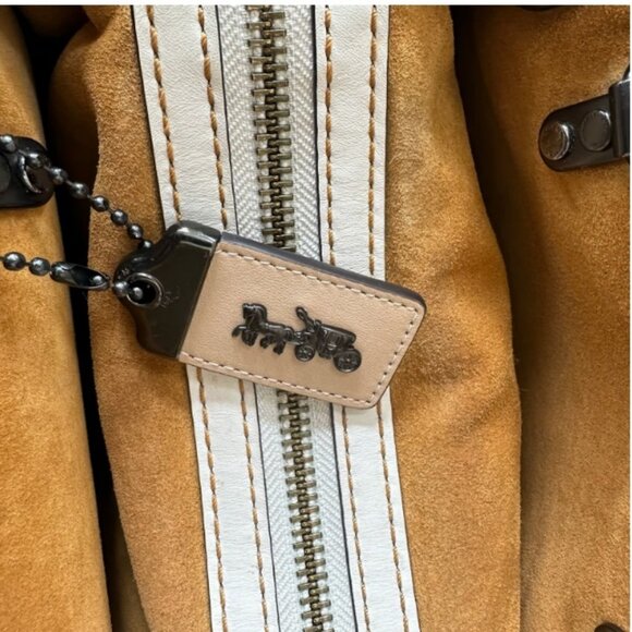 COACH 1941 ROGUE 25 BEECHWOOD COLOR BLOCK GLOVETANNED LEATHER SATCHEL BAG $595 - Picture 13 of 14